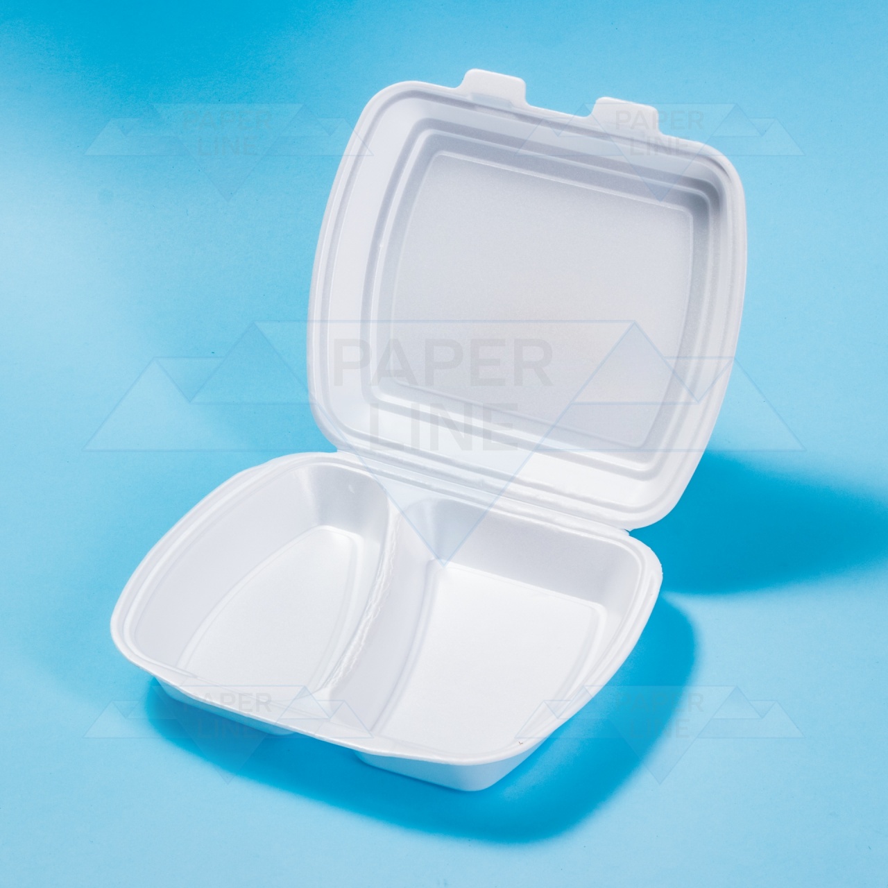 Caserolă din polistiren cu două compartimente