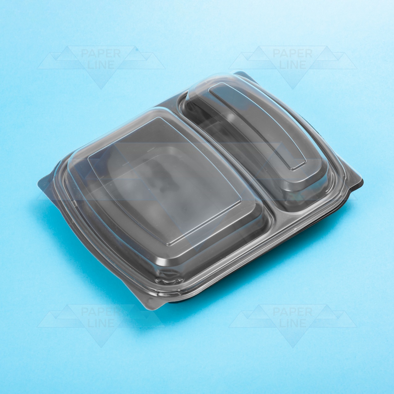 Caserolă termosudabilă cu capac, două compartimente